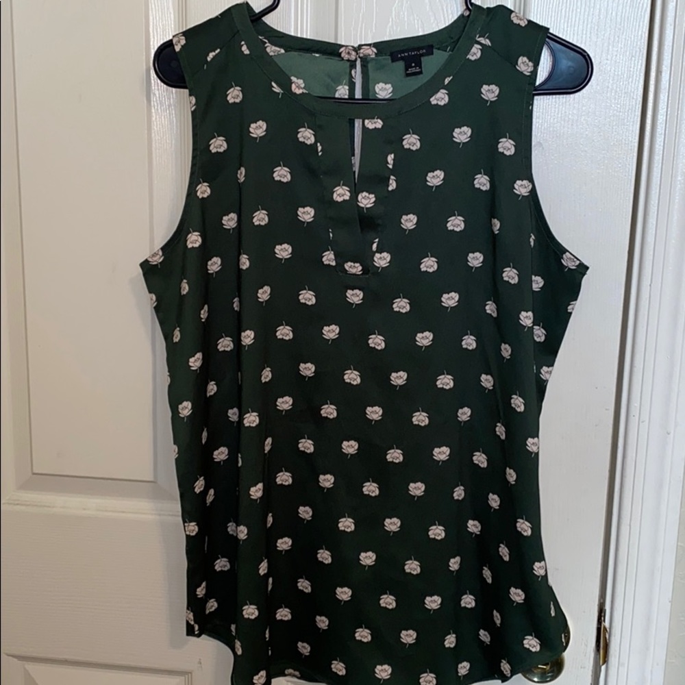 Green blouse with flowers